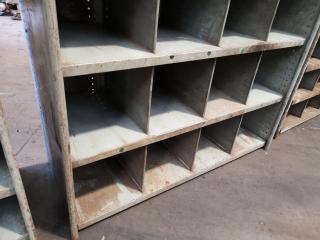 3x Metal Workshop Pigeon Hole Storage Units