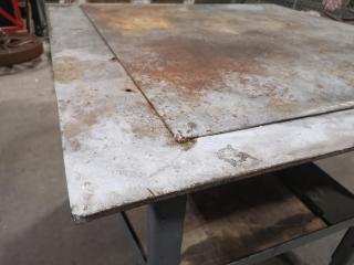 Small Heavy Duty Steel Topped Work Table