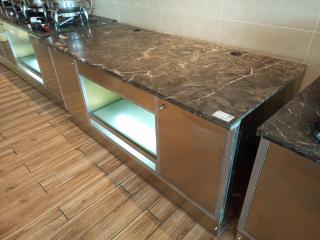 Lighted Stainless Serving Cabinet
