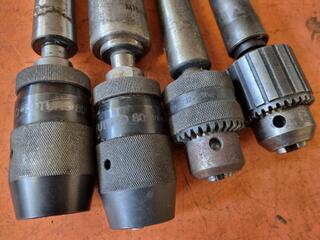 4x Drill Chucks w/ MT Shanks & Adapters