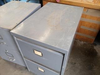 2x Workshop Office 2-Drawer Metal File Cabinets