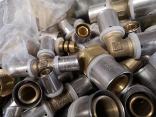 Lot of Assorted Low Temp Brass Plumbing Fittings, Elbows, Couplings & More
