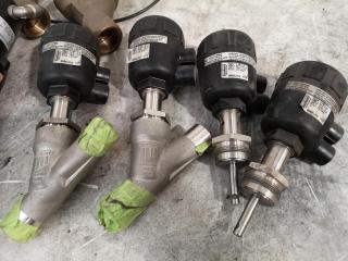 14x Burkert & Ge-Mo Pneumatically Operated Angled Seat Valves
