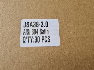 117x AISI 304 Satin Stainless Steel Couplings, Bulk Lot