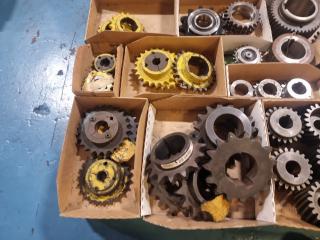 Large Assortment of Gears, Rollers and Sprockets