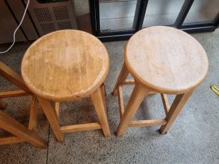 4 x Wooden Bar Stools 