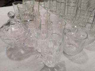 Mixed Assortment of Glassware, Cups, Glasses, & More