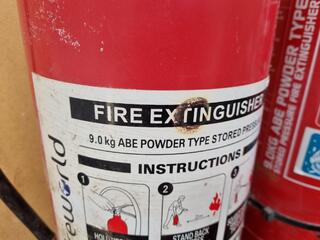 7x Assorted Powder Fire Extinguishers