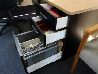 Office Corner L-Shaped Workstation Desk w/ Drawer Unit