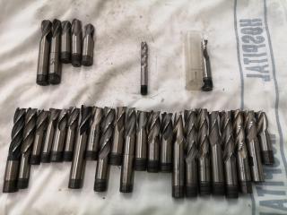 29x Assorted Ball, Square Edge, Rounded Edge & Finishing End Mill Bits