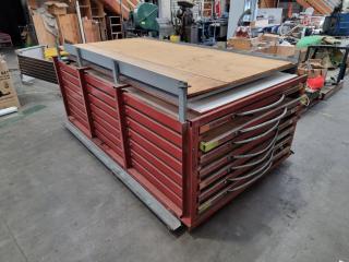 Large Industrial Drawer Shelving Rack Unit