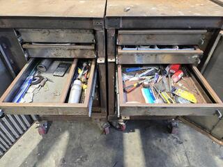 Three Unit Modular Steel Workbench 