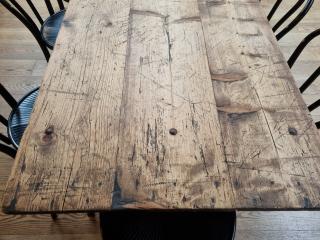 Large Antique Style Bar Table and 10 Stools 