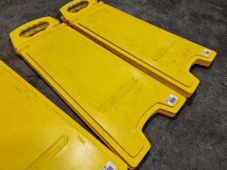 5x Blank Yellow Safety Floor Stands