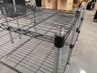 2x Steel Wire Multi Purpose Shelving Units