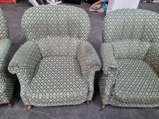 Vintage 3-Piece Lounge Sofa & Chairs Set
