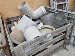 Assorted Large Diameter PVC Pipe Connectors, Fittings