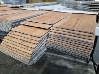 100x Vinyl Faux Wood Flooring Tiles, 910x100mm Size