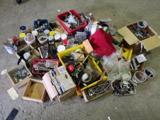 Lot of Assorted Hand tools, Screws, Nails, & other Hardware