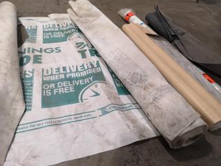 8x Assorted Rolls of Trades Materials, Wraps, Sheeting