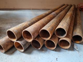 10x 1300x60mm Heavy Steel Pipes