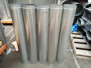 5x Galvanised Steel Duct Flues, 200x1200mm Size