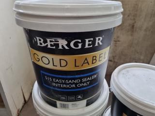 7x 10L Berger Gold Label 515 Interior Sealer, New & Used Buckets