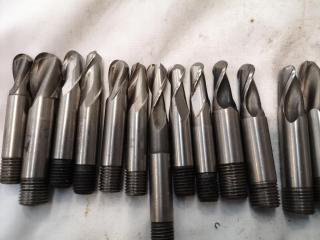 79x Assorted Ball, Square Edge, Rounded Edge & Finishing End Mill Bits