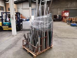 Workshop Material Storage Rack w/ Assorted Lengths of Steel Materials