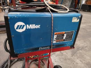 Miller Dynasty 200 DX TIG Welder w/ Gas Bottle Trolley & Cabling