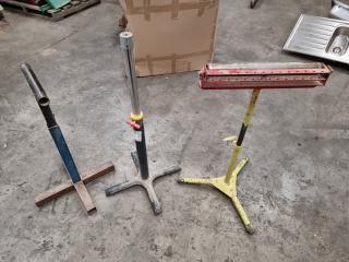 3x Assorted Material Support Stands