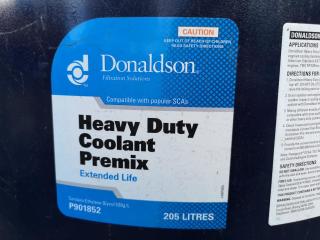 2x Partial 205L Barrels of Donaldson Heavy Duty Coolant Premix