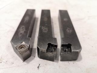 3x Indexable Lathe Turning Tools w/ Spare Indexes