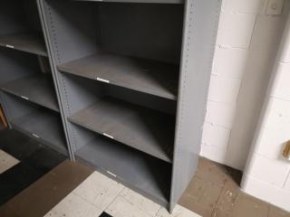 2x Steel Workshop or Office Shelving Units