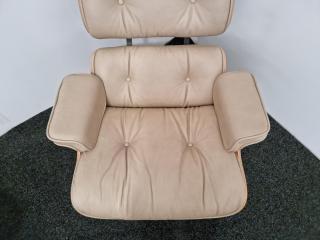 Eames Style Lounge Chair & Ottoman - Leather