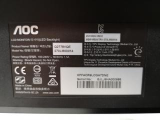 AOC 27" QHD LED Computer Monitor