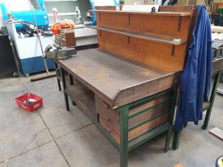 Wooden Workbench with Vice