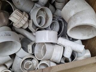 Assorted PVC Pipe Couplings, Fittings, & More