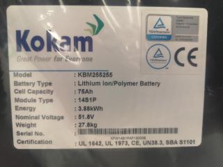 Kokam 75Ah Lithium Ion Polymer Battery, New