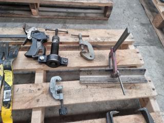 Large Assortment of Clamps, Pullers and Plys