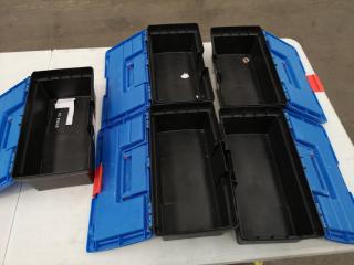 17x Assorted Plastic Tool Boxes