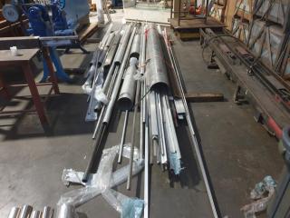 Large Lot of Short Stainless Pipe and Assorted Extrusion