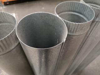 7x Galvanised Steel Duct Flues, 125x1200mm Size