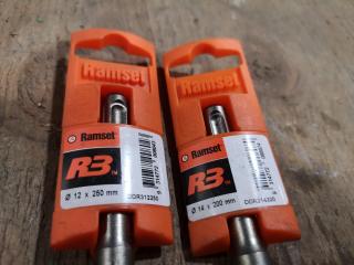 2x Ramset R3 Masonry Drill Bits