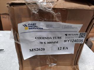 12 x Cast Metal Service Cooinda Tubes 70mmx300mm