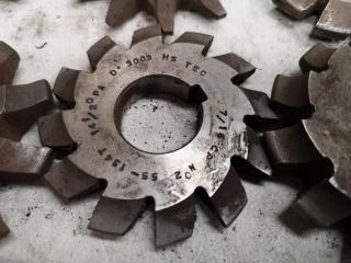 8x Assorted Involute Gear Mill Cutters