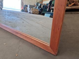 Long Wood Framed Wall Mirror
