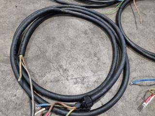 9x Short Lengths of 3-Phase Electrical Cables