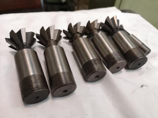 6x Assorted Dovetail Cutters & 6x Assorted Bevel Cutters Milling Bits