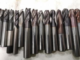 43x Assorted Ball, Square, & Finishing End Mill Bits